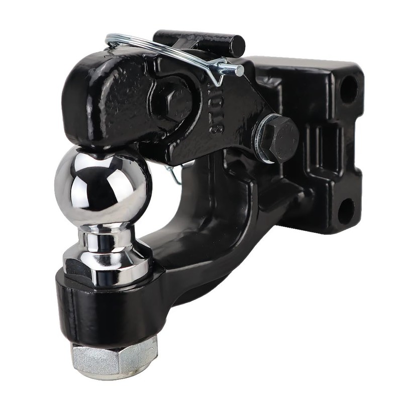 Shocker 8-Ton Channel Pintle Hook with Hitch Ball Attachment, Includes