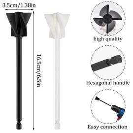 4 Pcs Epoxy Mixer Attachment for Drill, Reusable Paint and Resin Mixer Paddle to Mix Epoxy Resin, Paint, Ceramic Glaze (White&Black) (4 White&Black)