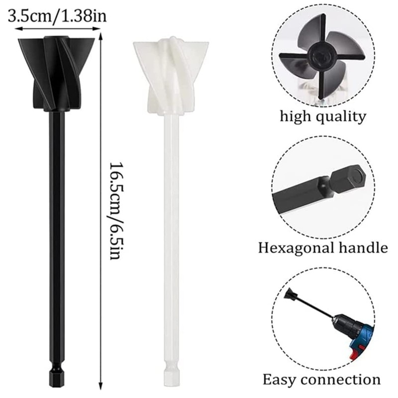 4 Pcs Epoxy Mixer Attachment for Drill, Reusable Paint and