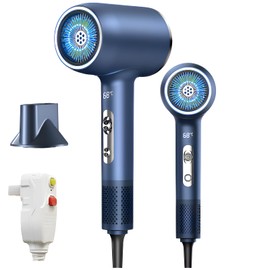 Hair Dryer Essence Hair Care Professional, LCD Temperature Control, 110V, 3-Speed Settings-Blue