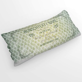 Sunnywall Kissen mit Reißverschluss Wunschname individuell personalisiert 80x40 Kuschelkissen Pärchen Kissen Geschenkidee (Grün Einzelperson)