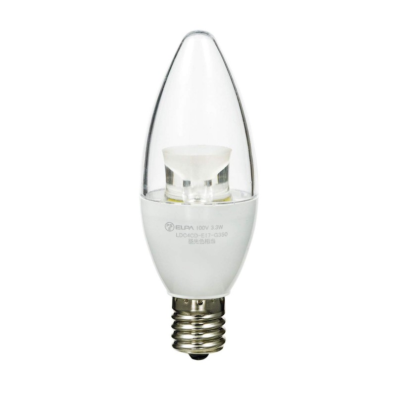 エルパ (ELPA) LED電球シャンデリア形 電球 LED電球 おしゃれ E17 3.3W 電球色相当 LDC4CL-E17-G351