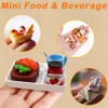 Cerkkapo Miniature Food and Drink, 37 Pieces Resin Food Toy