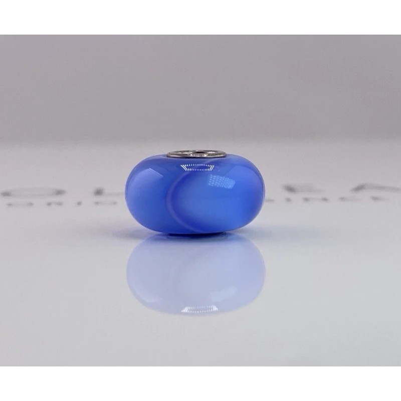 Trollbeads Blue Armadillo Glass Bead Sterling Silver Core