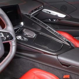 Ynei Fits 2020-2024 Corvette C8 Interior Center Console ABS Carbon Fiber Trim Cover