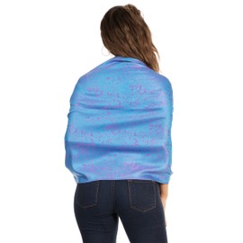 Sakkas Two Tone Vintage Jacquard Paisley Pashmina Shawl Wrap Scarf Stole - Turquoise/Purple