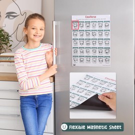 EmoVerse Magnet Feeling Chart with Bible Verse Guide, 14.5"x11.4", Emotions Chart for Kids and Adults, 30 Different Feelings