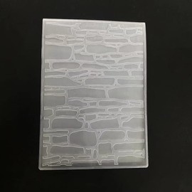 NZJ Merry Christmas Wall Brick Decoration Plastic Embossing Folders for Card Making Scrapbooking and Other Paper Crafts Transparent