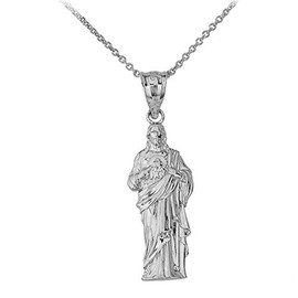 Fine 925 Sterling Silver Jesus Christ Body Pendant Necklace