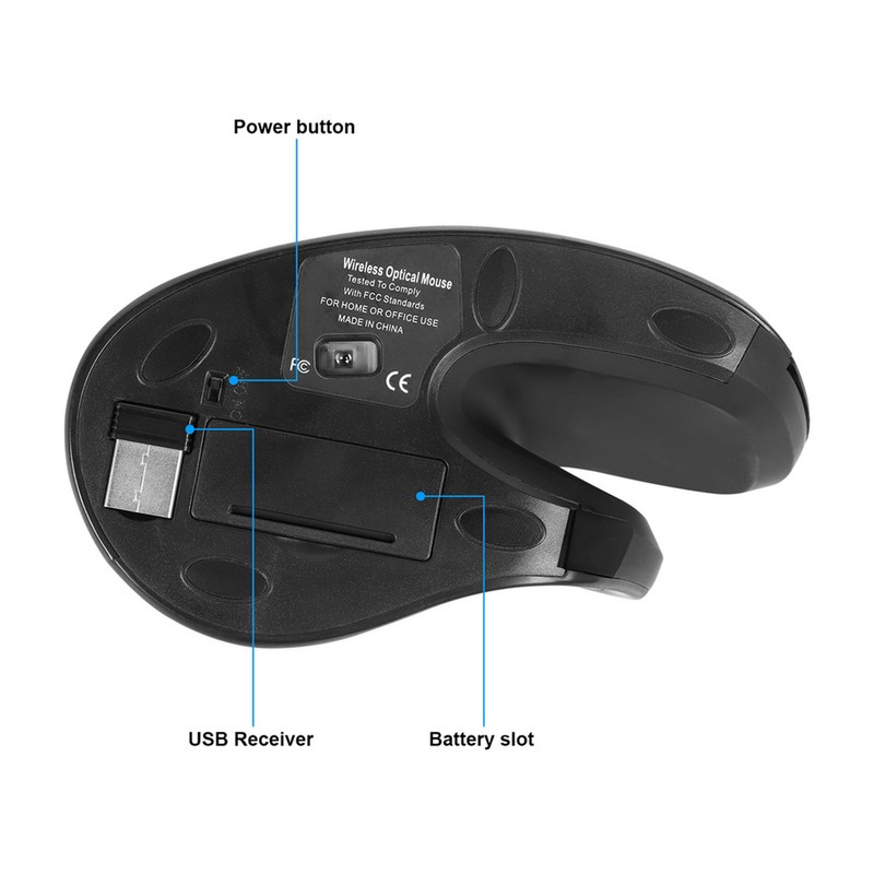 Wireless Vertical Mouse Ergonomic 6 Buttons 800 1200 2400 3200