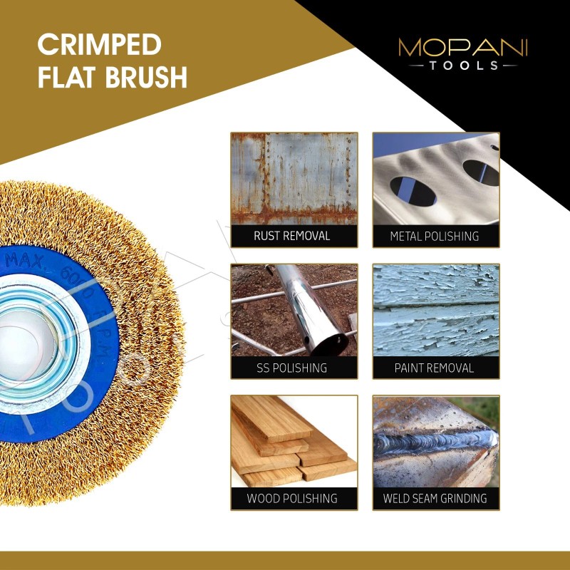 Mopani 1-Pc 6" INCH ROUND BRASS WIRE BRUSH WHEEL FOR