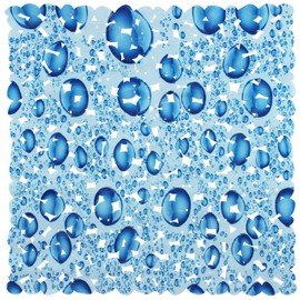 Brandseller Bath Mat Shower Mat with 4 Print Designs Pink, Shells and Water Droplets, 53 x 53 cm and 70 x 36 cm