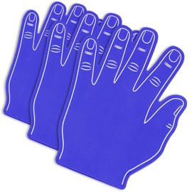 Sotiff 3 Pcs 16 Inches Giant Foam Hand High Five Foam Finger Cheerleading Foam Fan Finger Foam Hand Pompom for Sports Events Games Celebration(Blue)
