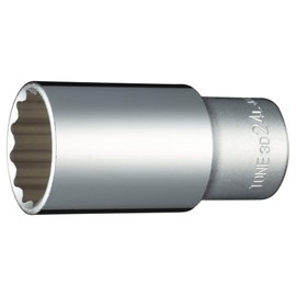 Tone HP3D-24L Deep Socket (12 Angle), 3/8 inches (9.5 mm), 2 Sided Width 0.9 inches (24 mm)