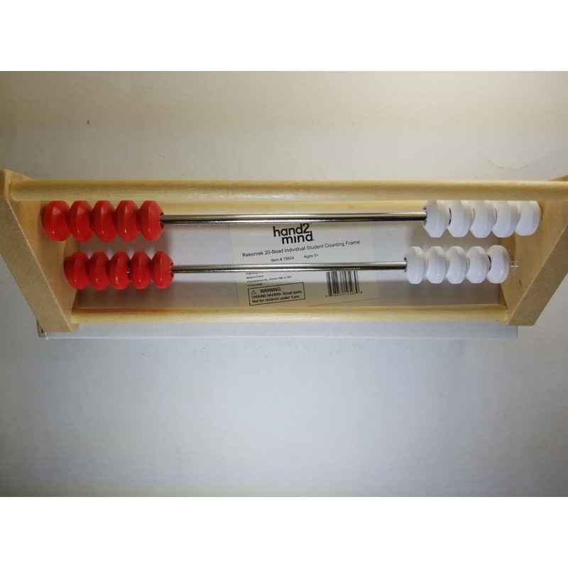 hand2mind 20 Bead Wooden Sensory Rekenrek, Abacus for Kids Math,