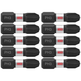 BOSCH ITPH3105 5-Pack 1 In. Phillips #3 Impact Tough Screwdriving Insert Bits