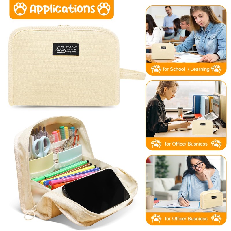 Toplive High Capacity Pencil Case, Large Pencil Pouch Minimalism Pen