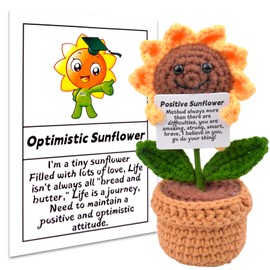 Jadyon Pocket Hug Sonnenblume, Emotionale Unterstützung Sonnenblume, Sonnenblume Crochet Potted Flowers Geschenke für Home Office Desktop Ornament Geschenk für Liebhaber oder Familie.