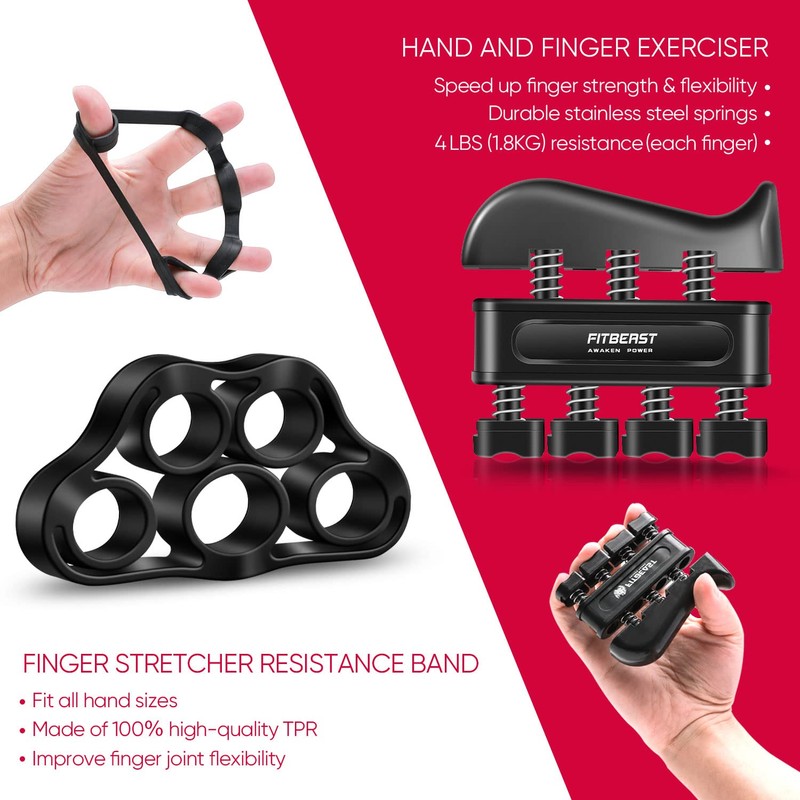 FitBeast Hand Grip Strengthener Forearm Grip Workout Kit - 5