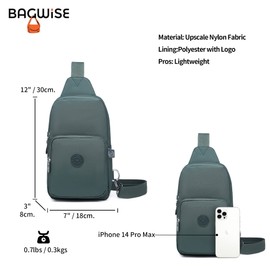 Crossbody Bags for Women, Unisex Crossbody Purse Bag, Sling Bag, Lightweight and Compact Sling Backpack Purse for Women (Army Green)