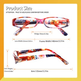 Kerecsen 4 Pack Reading Glasses for Women Colorful Readers Spring Hinge Fashion Ladies Eyeglasses (colourful-1, 4.5, multiplier_x)