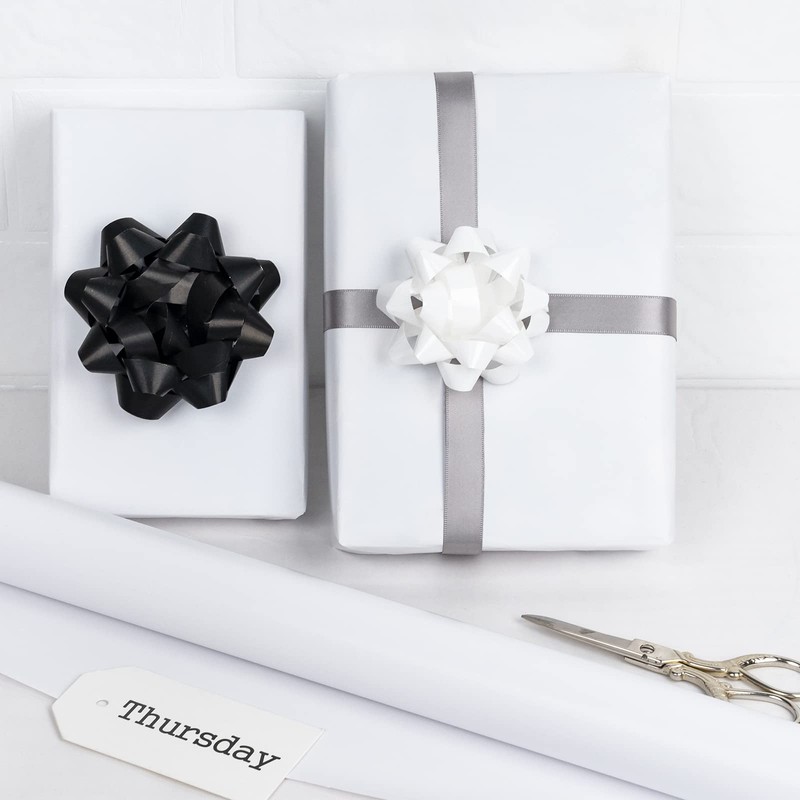 RUSPEPA White Wrapping Paper Solid Color - Mini Roll -