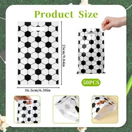 EupHHonycs 50 PCS Soccer Treat Bags Goodies, Plastic Soccer Party Bags, Soccer Gift Bags Soccer Treat Candy Bags for Football Party Theme Supplies Birthday Party Decorations