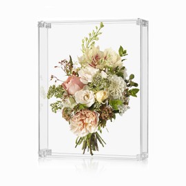 6.7x8.7'' Acrylic Shadow Box Frame, 3.4'' Deep Shadow Box Display Case, Clear Shadow Box Wedding Bouquet, Memory Box, Souvenirs, Pins, Awards, Dried Flowers, Wall Mount & Tabletop, Easy Assemble