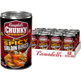 Campbell's Chunky Soup, Spicy Sirloin Burger Soup, 18.8 Oz Can (Case of 12)