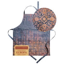 Maison d' Hermine Imperfection 100% Cotton 1 Piece Kitchen Apron with an Adjustable Neck & Centre Pocket with Long Ties for Women Men Chef Cooking Restaurant Home (70cm x 85cm)