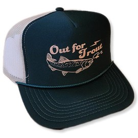 ThatsRad Out for Trout Corduroy Snapback Cap Fly Fishing Fisherman (Spruce/Khaki)