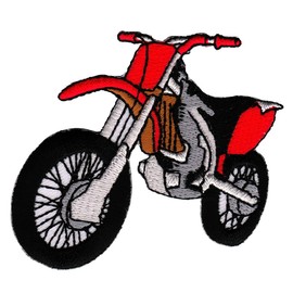 Enduro Red Motorcycle Patch for Iron-On or Sew On Clothes Embroidered Iron-On Patch Applique Motocross Dirt Bike Patch Size 7 x 6.5 cm