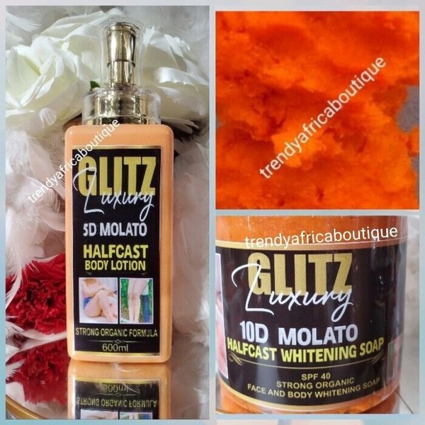 trendy 2pcs. GlitzLuxery 10D molato Rich Soap Spf40 & Half-D