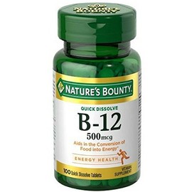 Nature's Bounty Vitamin B-12 500 mcg, 100 ea (Pack of 4)