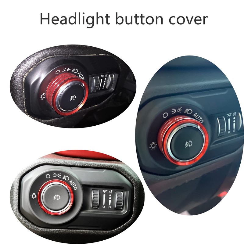Lanyun Air Conditioner and Headlight Switch Knobs Trim Compatible Jeep