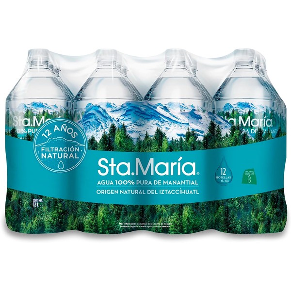 Sta. Maria Agua Natural, Agua 100% Pura de Manantial, Paquete