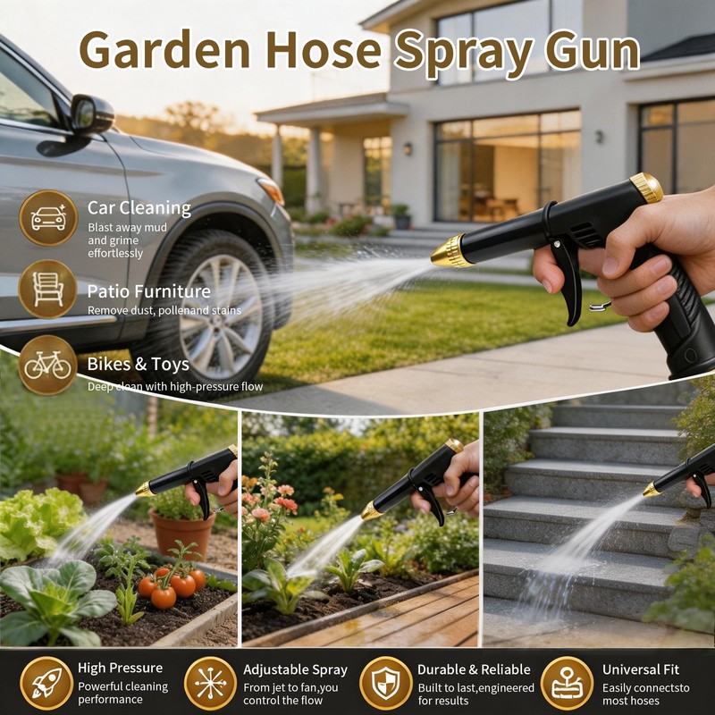 High Pressure Hose Nozzle Kit Fits US Garden Hoses with
