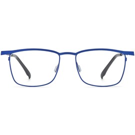 FONEX Pure Titanium Glasses Frame Men Square Eyeglasses Optical Eyewear F85741 (F85741 Blue, Clear)