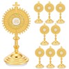 GLASSWINDS 8 Pcs Gold Standing Cross Decor, Catholic Monstrance Statues