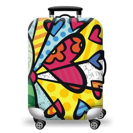 Travel Luggage Cover Protector, Washable Suitcase Cover, Elastic Dustproof Protective Covers for 22''-32'' Inch Trolley Case (Colorful Hearts, XL-(29-32 Inch))