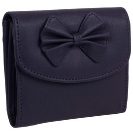 Gorjus Ladies Leather Wallet with Bow, Purple, Casual