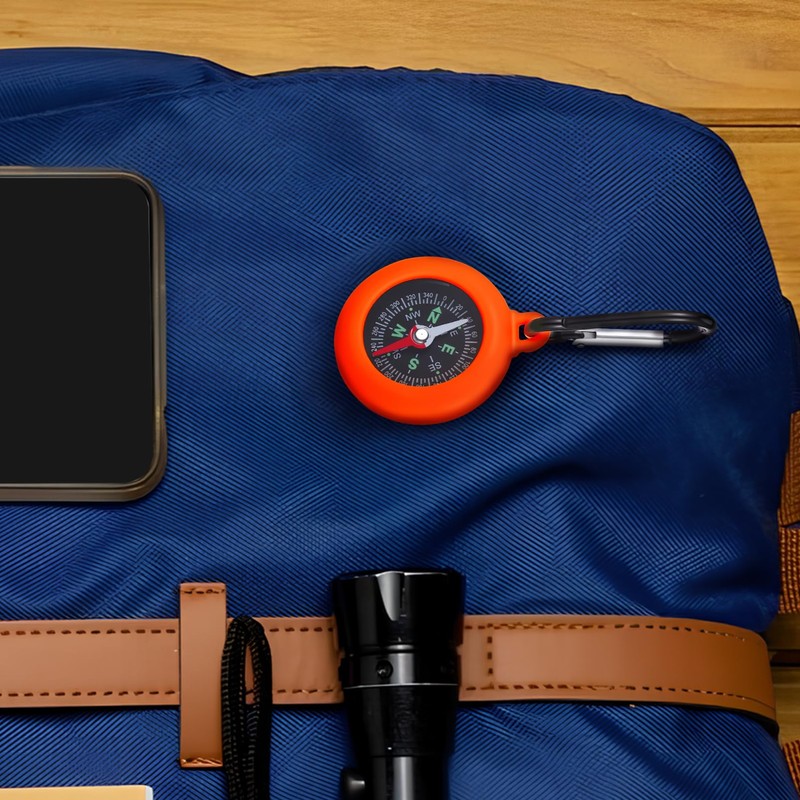 BESPORTBLE 9-Piece Carabiner Compass: Portable Navigation Compass for Hiking, Camping