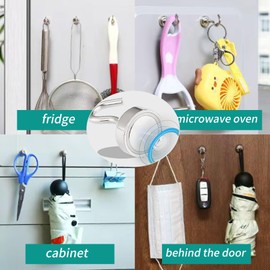 XinPinHui Magnetic Hook Set, 6-Pack Heavy Duty 8lbs Magnetic Hooks with Cable Clips & Silicone Base for Fridge, Cabinet, Office Desk, Garage, Kitchen & Car