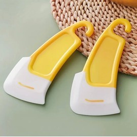 Generic 2pcs Silicone Pan Scraper - Non-Stick Dish Cleaning Spatula for Kitchen, Pots and Pans Cleaning Tool, Multipurpose Kitchen Gadget and Accessory., Small, Yellow, CDTY001