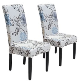 SPRINGRICO Chair Covers for Dining Room Set of 2, Stretch Dining Chair Cover, Washable Spandex Kitchen Parsons Chair Slipcovers, Removable Seat Protector for Home or Party (2 Pack, FLORAL5)