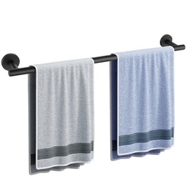 Towel Bar,23.8inch/60cm-Bathroom Towel Holder,SUS304 Stainless Steel Towel Rack Bathroom,Waterproof&Rustproof Black Towel Bar with Anti-Rotation Base,Modern Decoration Towel Bars for Bathroom,Kitchen