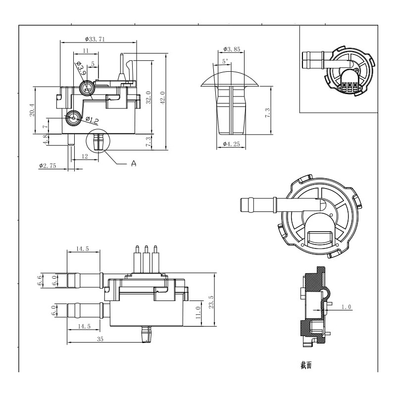 EPTTECH FM-HL3012 Hall Effect Flow Sensor with Micro Flow Range