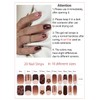 Semi Cured Gel Nail Strips, Khaki Leopard 20pcs Adhesive UV