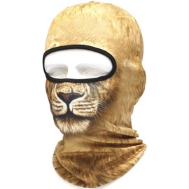 Animal Pattern Face Mask, 3D Animal Mask, Full Face Mask, Balaclava, Balaclava, Survival Game, Bicycle, Bike, Outdoor, Cosplay (Lion)