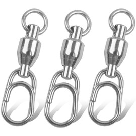 SHADDOCK Ball Bearing Fishing Swivel Snaps Rolling Ball Bearing Fishing Swivel with Lock Snaps Fishing Swivel Barrel Ball Bearing Snap Spin Fishing Saltwater Fishing Nube Accessories (2#)